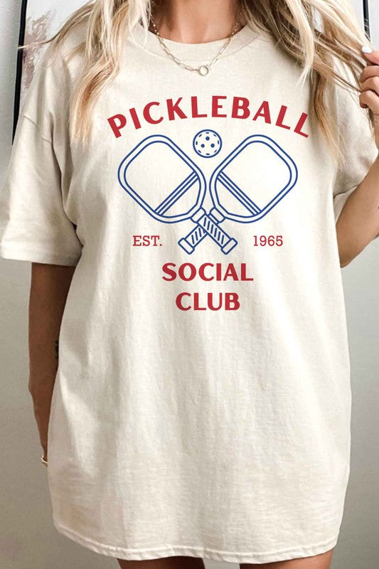 PICKLEBALL SOCIAL CLUB OVERSIZED GRAPHIC TEE