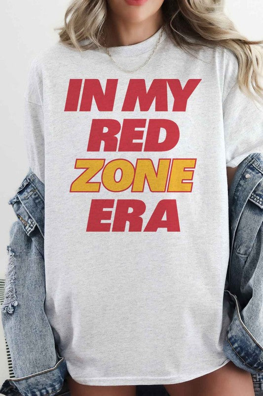 IN MY RED ZONE ERA FOOTBALL OVERSIZED GRAPHIC TEE