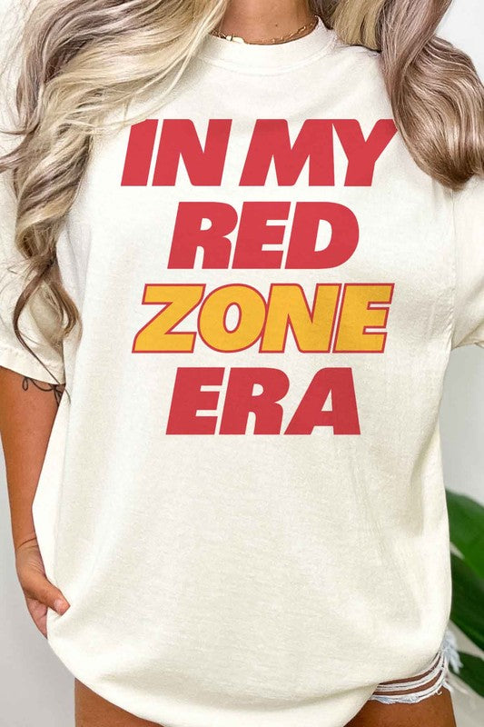 IN MY RED ZONE ERA FOOTBALL OVERSIZED GRAPHIC TEE