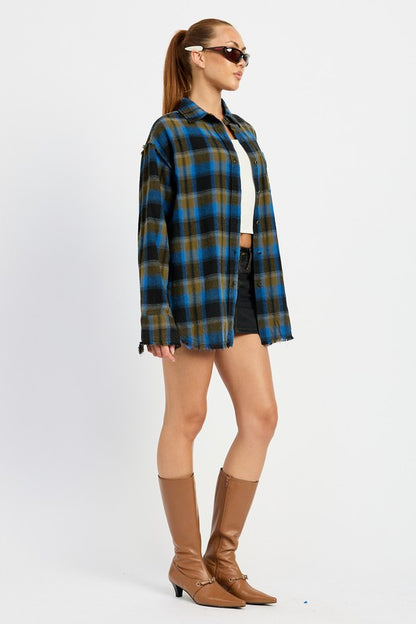 ACID WASH FLANNEL SHIRT