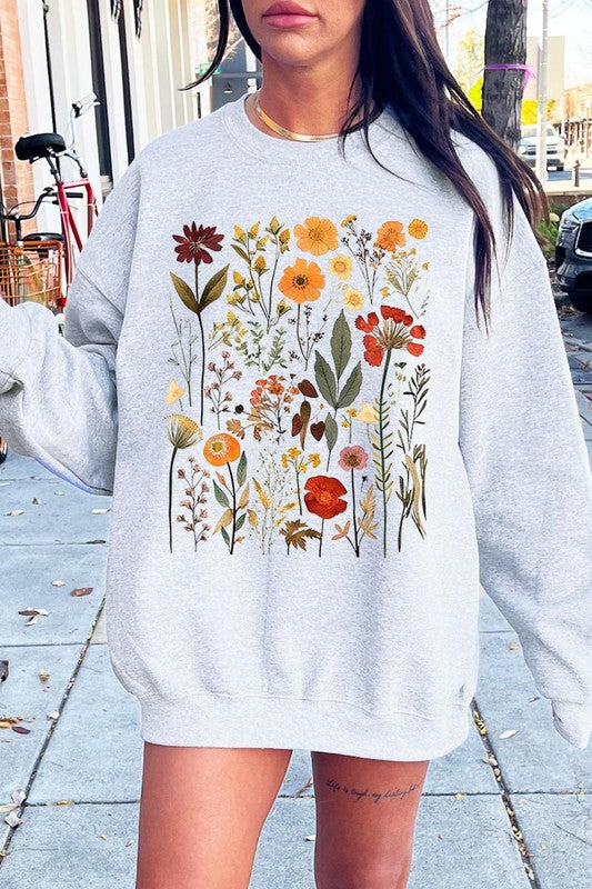 Botanical Wildflowers Graphic Fleece Sweatshirts