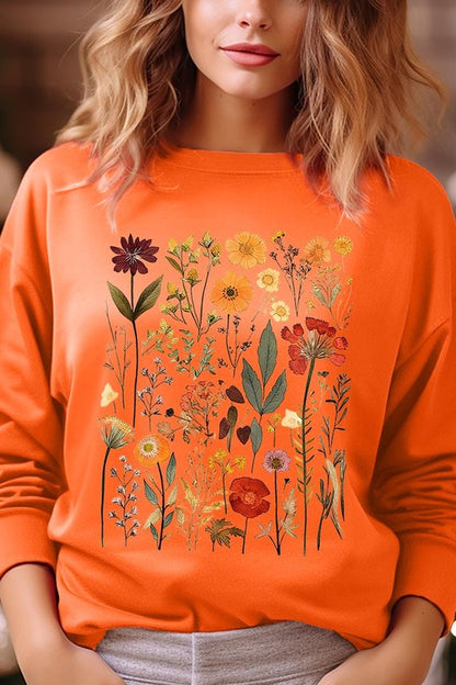 Botanical Wildflowers Graphic Fleece Sweatshirts