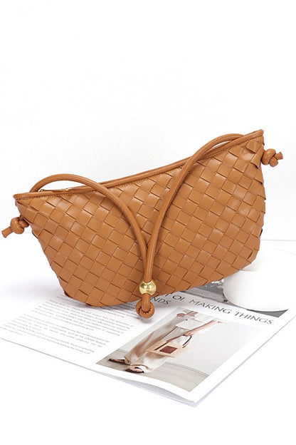 Weaved Faux Leather Easy Shoulder Bag