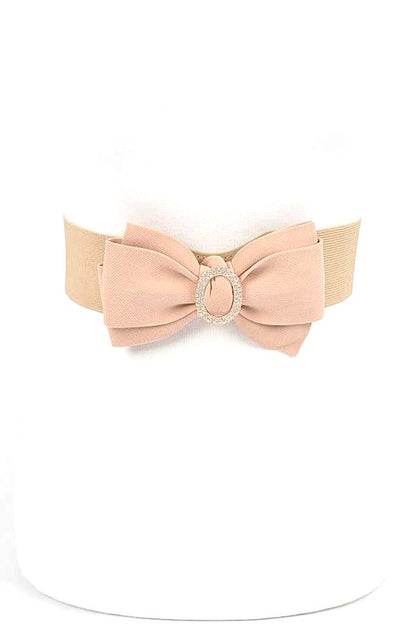 Crystal Accent Bow Tie Stretch Belt