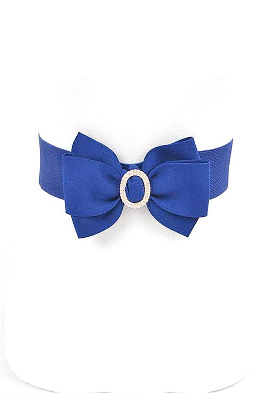 Crystal Accent Bow Tie Stretch Belt