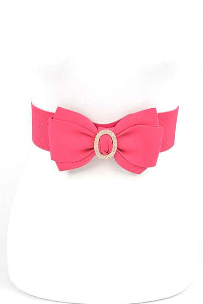 Crystal Accent Bow Tie Stretch Belt