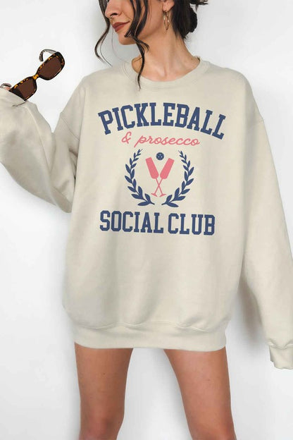 PICKLEBALL AND PROSECCO OVERSIZED SWEATSHIRT