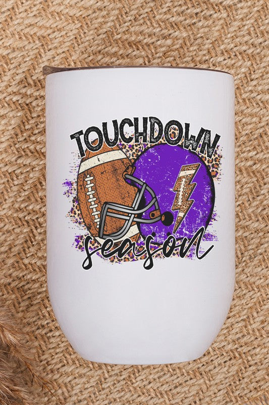 Game Day Purple Helmet Touchdown Season Wine Cup