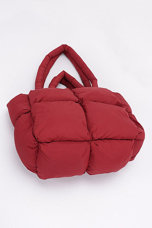 Quilted Puffer Convertible Tote Bag