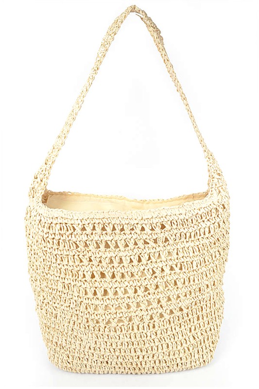 Faux Straw Oversize Hobo Shoulder Bag