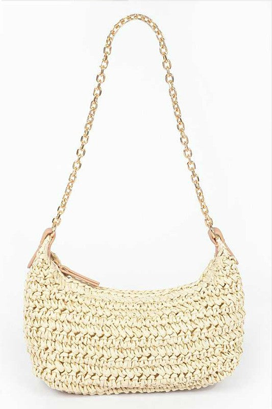 Faux Straw Fashion Shoulder Bag