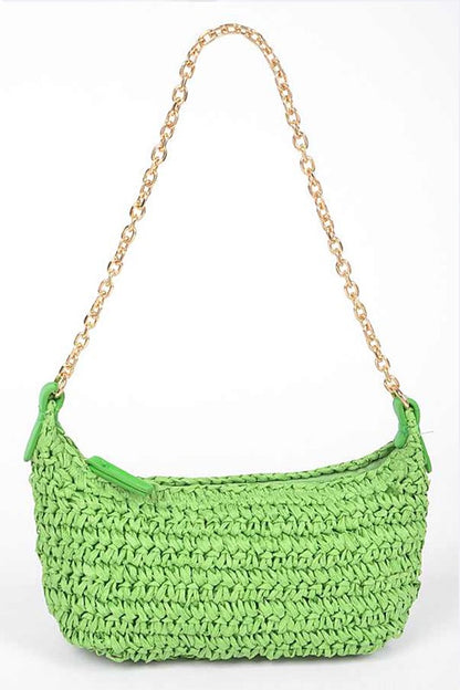 Faux Straw Fashion Shoulder Bag