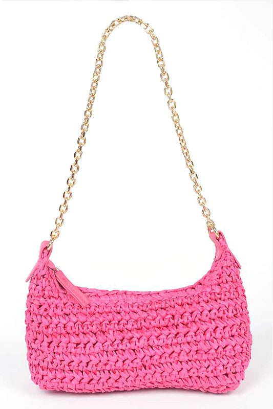 Faux Straw Fashion Shoulder Bag