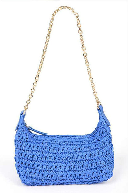 Faux Straw Fashion Shoulder Bag