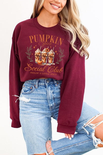 Fall Pumpkin Spice Social Club Graphic Sweatshirt