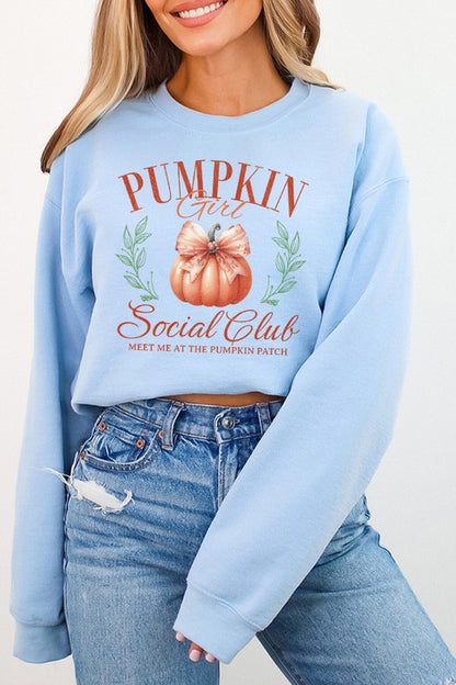 Fall Pumpkin Girl Social Club Graphic Sweatshirt