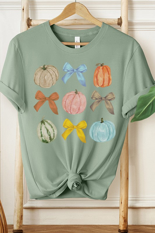 Fall Pumpkins Gourds Bows Autumn Tee