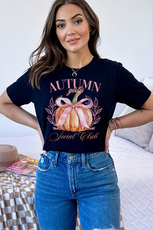 Fall Autumn Girly Social Club Graphic Tee