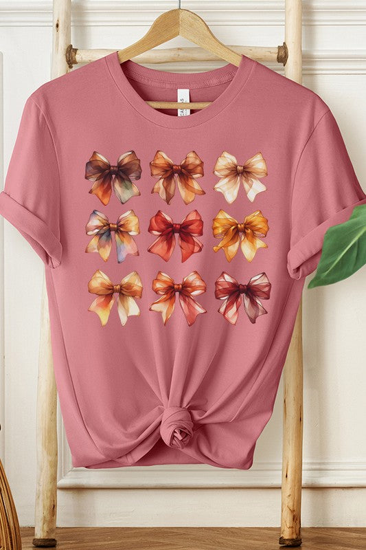 Fall Autumn Colored Bows Stack Graphic Tee