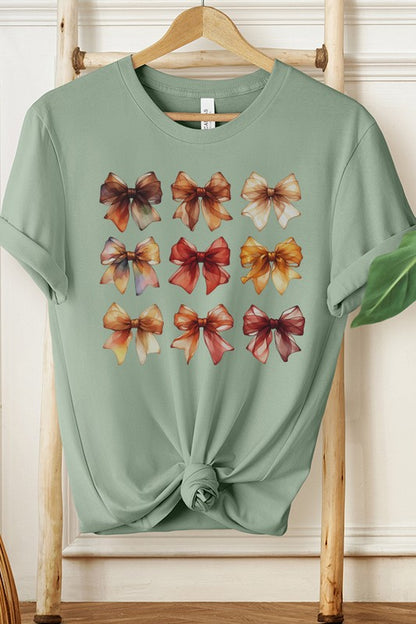 Fall Autumn Colored Bows Stack Graphic Tee