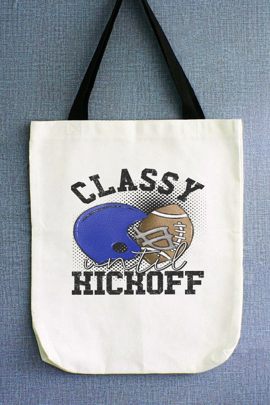 GameDay Blue Helmet Classy Until Kickoff Tote Bag