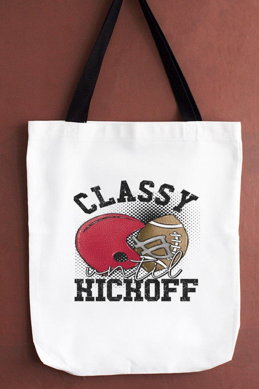 GameDay Red Helmet Classy Until Kickoff Tote