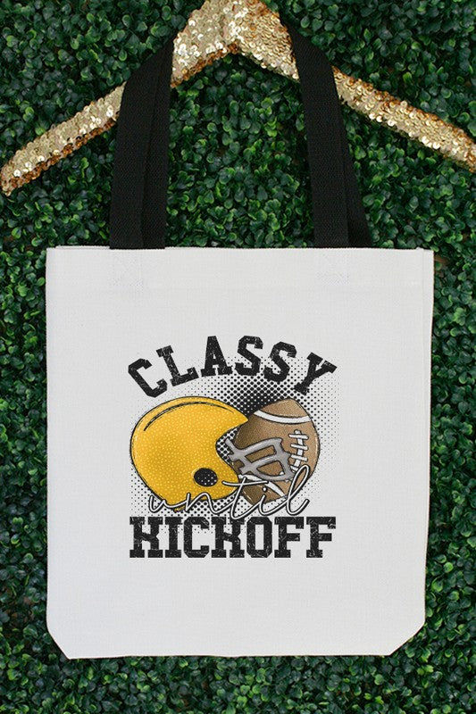 GameDay Yellow Helmet Classy Until Kickoff Tote