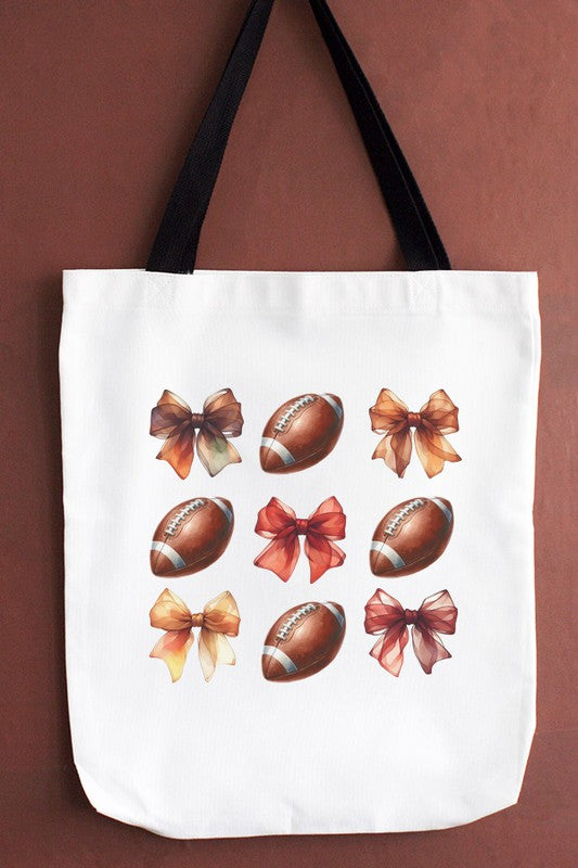 GameDay Football Fall Colored Bows Tote Bag