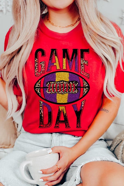 Game Day with Football Graphic Tee