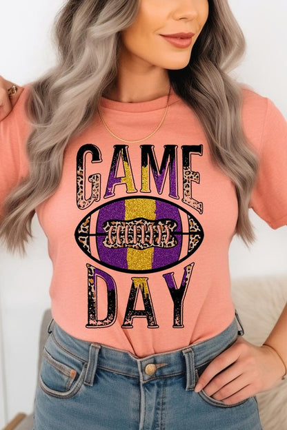 Game Day with Football Graphic Tee