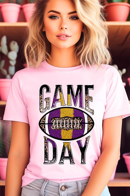 Game Day with Football Graphic Tee