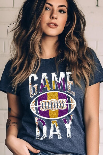 Game Day with Football Graphic Tee