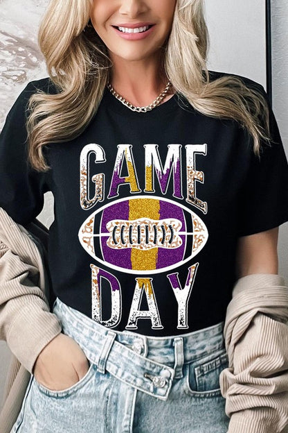 Game Day with Football Graphic Tee