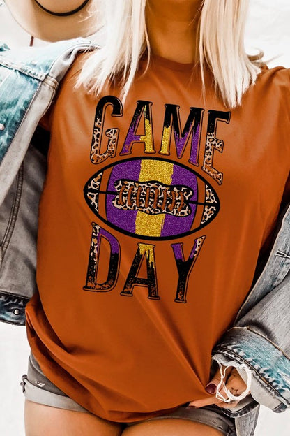 Game Day with Football Graphic Tee