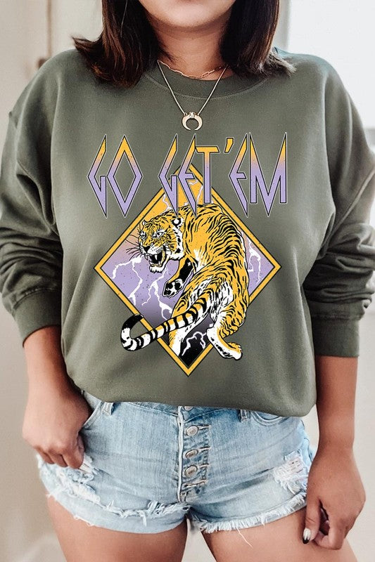 Go Get'em Tiger Graphic Fleece Sweatshirts