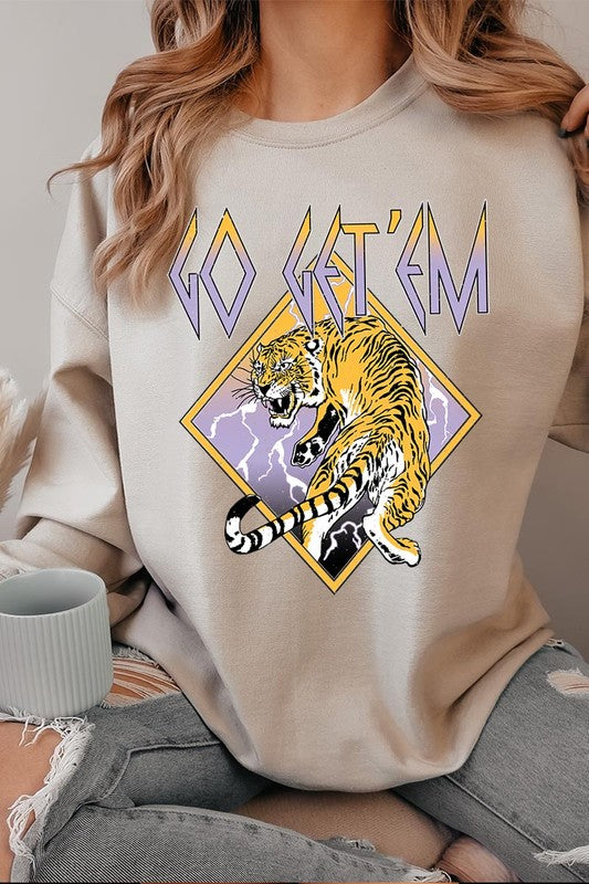 Go Get'em Tiger Graphic Fleece Sweatshirts