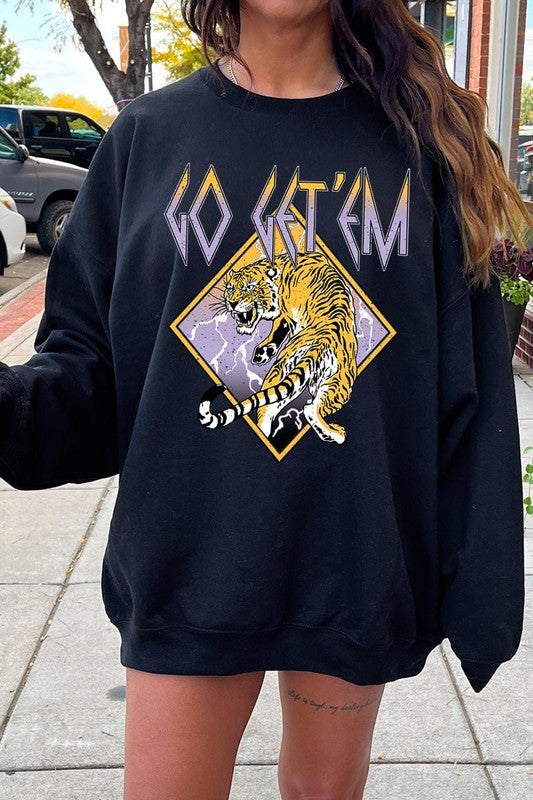 Go Get'em Tiger Graphic Fleece Sweatshirts