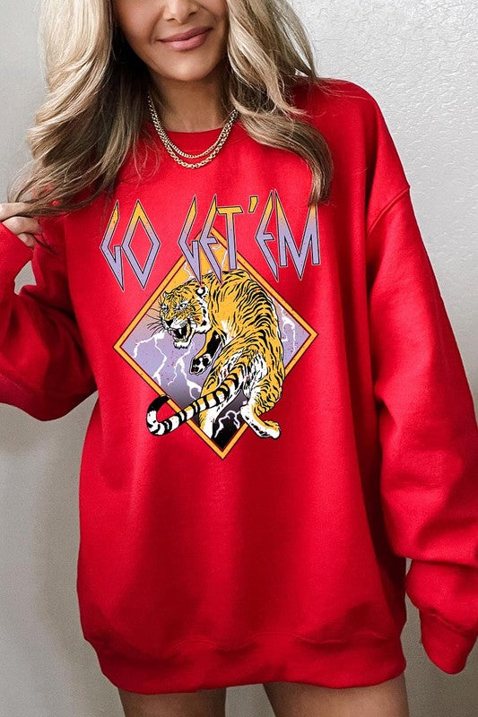 Go Get'em Tiger Graphic Fleece Sweatshirts