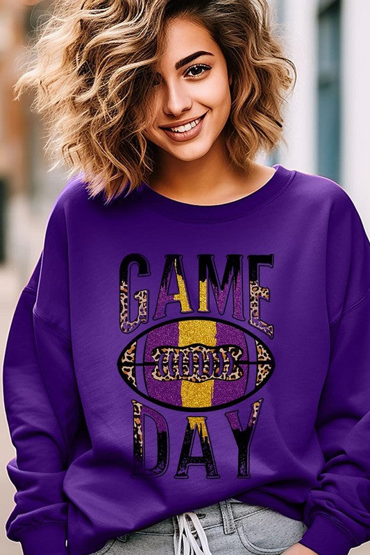 Game Day with Football Graphic Fleece Sweatshirts