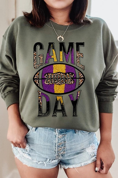 Game Day with Football Graphic Fleece Sweatshirts