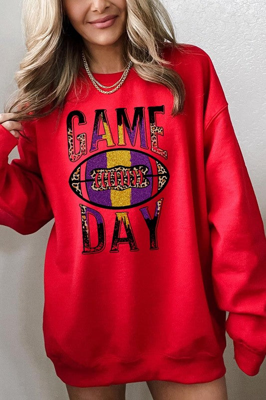 Game Day with Football Graphic Fleece Sweatshirts