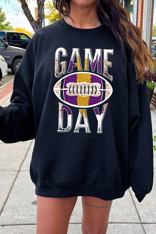 Game Day with Football Graphic Fleece Sweatshirts