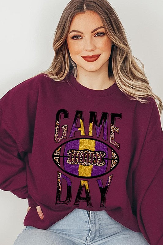 Game Day with Football Graphic Fleece Sweatshirts