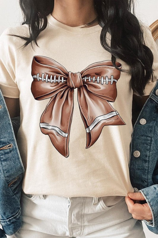 Coquette Football Bow Graphic Tee