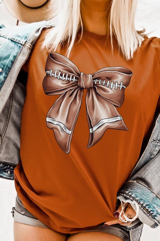 Coquette Football Bow Graphic Tee