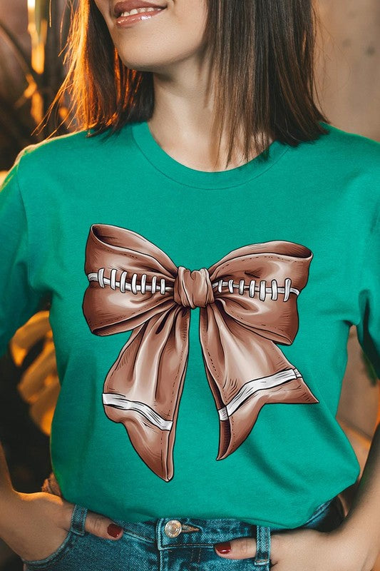 Coquette Football Bow Graphic Tee