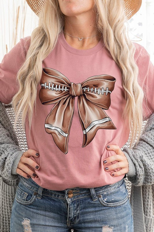 Coquette Football Bow Graphic Tee