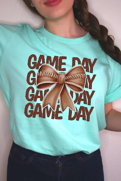 Game Day Football Bow Graphic Tee