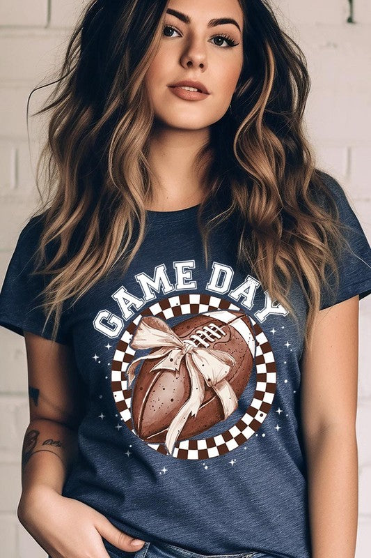 Game Day Football Bow Graphic Tee