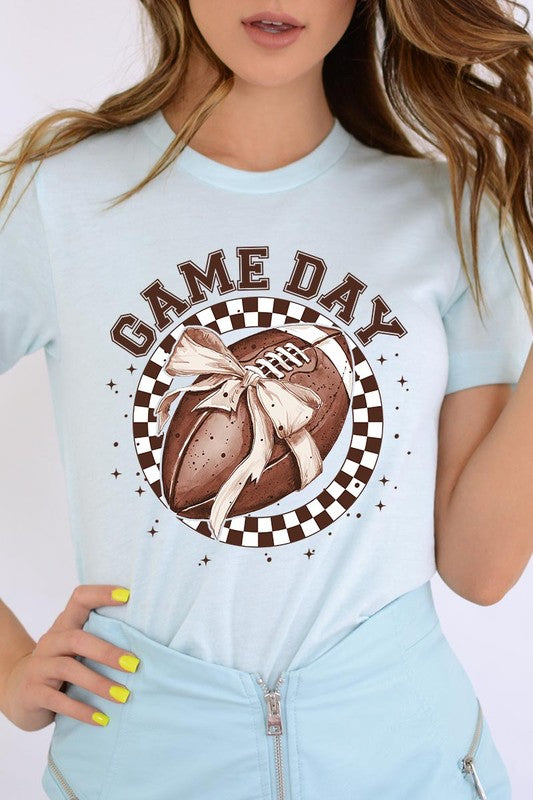 Game Day Football Bow Graphic Tee